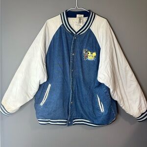 Walt Disney World Denim Jacket M Adult Happiest Celebration Earth Blue Gray Coat